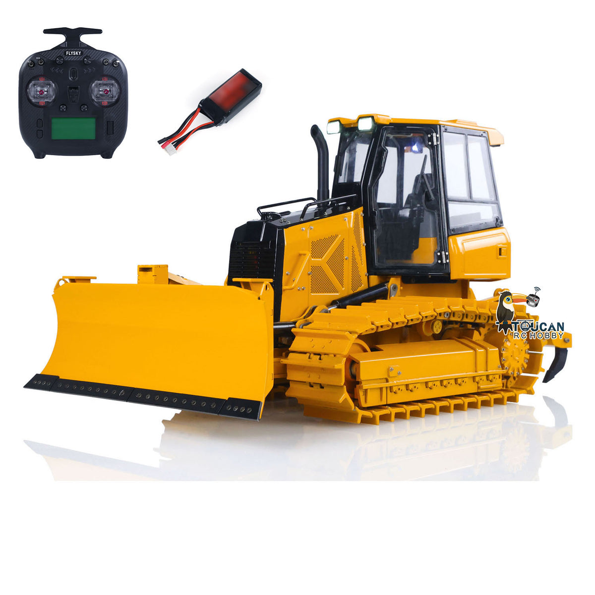 Fast Free Shipping for EU Metal 1/12 RC Hydraulic Bulldozer D3 Remote Control Engineering Vehicles 4CH Valve Construction Car Light Sound Flysky ST8 Radio