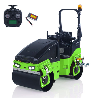 BW120AD 1/14 Metal Radio Controlled Road Roller Mini RC Construction Vehicle Finished Model Brushed ESC Battery Flysky ST8 Radio