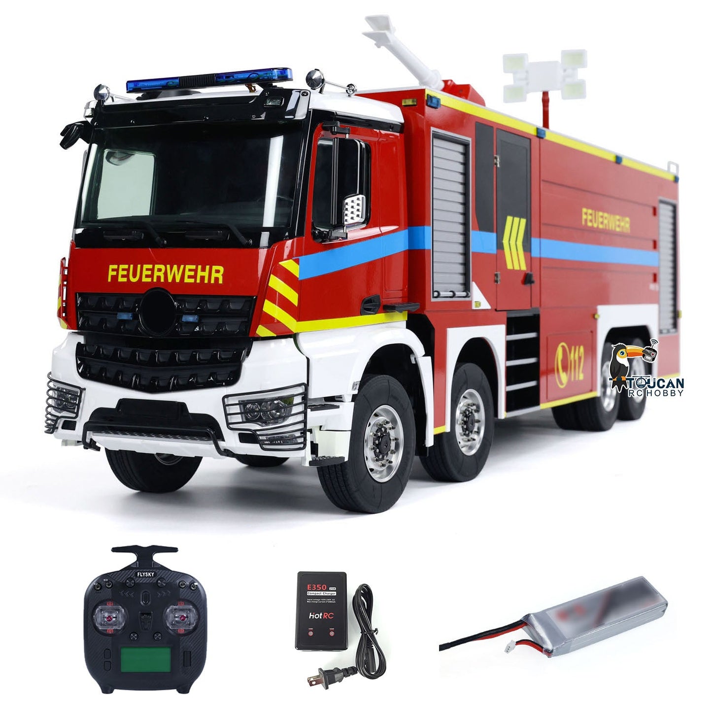 EN STOCK Châssis de camion de pompiers RC en métal à l'échelle 1/14 8x4