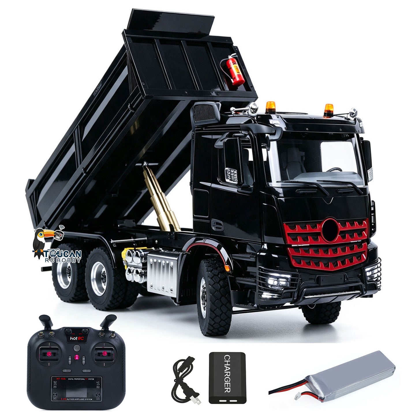 6X6 Metal Chassis 3348 RC Hydraulic Dumper 1/14 Radio Controlled Tipper NO Lock Light Sound Radio Battery Construction Truck RTR