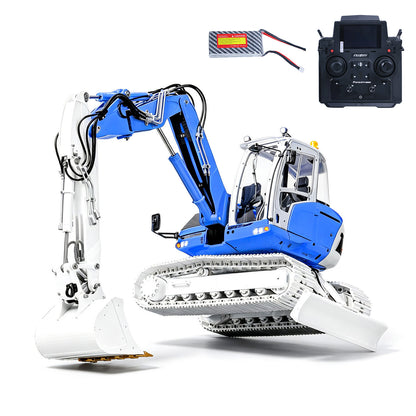15MC LESU Metal 1/14 Hydraulic RC Excavator MC15 4 Arms Remote Control Digger Model 9 Ways Valve Dual Pumps Light Sound Radio Battery