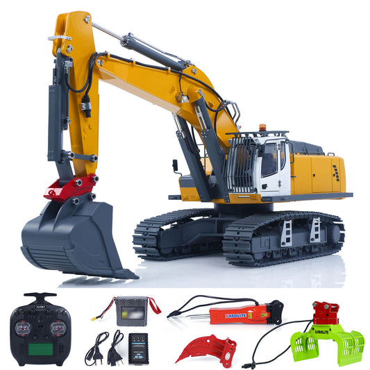 US STOCK KABOLITE 1/18 K962 100S Remote Control Hydraulic Excavator RC Digger Electric Claw Ripper Hammer Construction Car Machine Toys