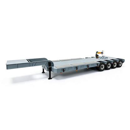 Metal 3Axles Gooseneck Low Flatbed Trailer Manual Support Legs for 1/14 Remote Control Tractor Truck 4151AK RC Lorry Car Model