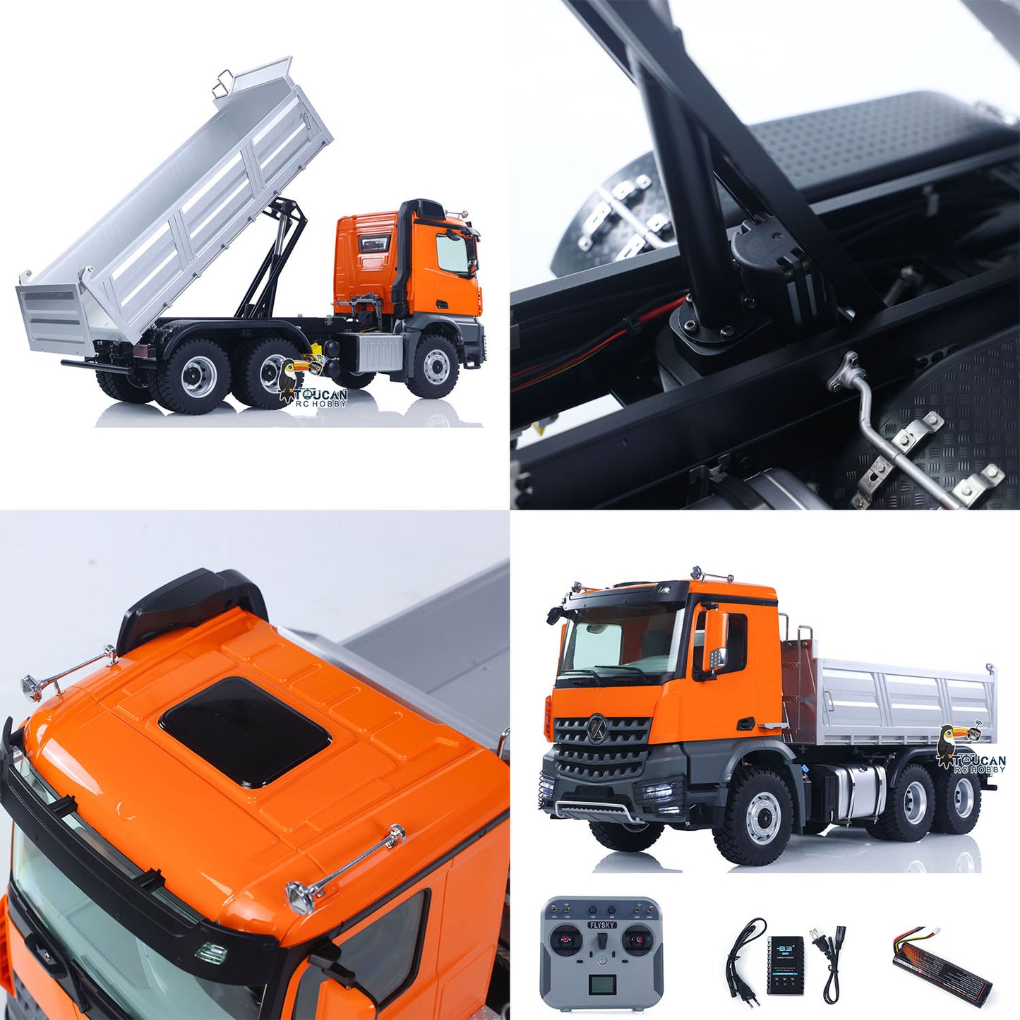 1/14 2.4G RC Electric Lifting Dumper 5702 Model 6*6 Tipper Vehicle 2Speed Sound Light Motor RTR Car Gifts Adults