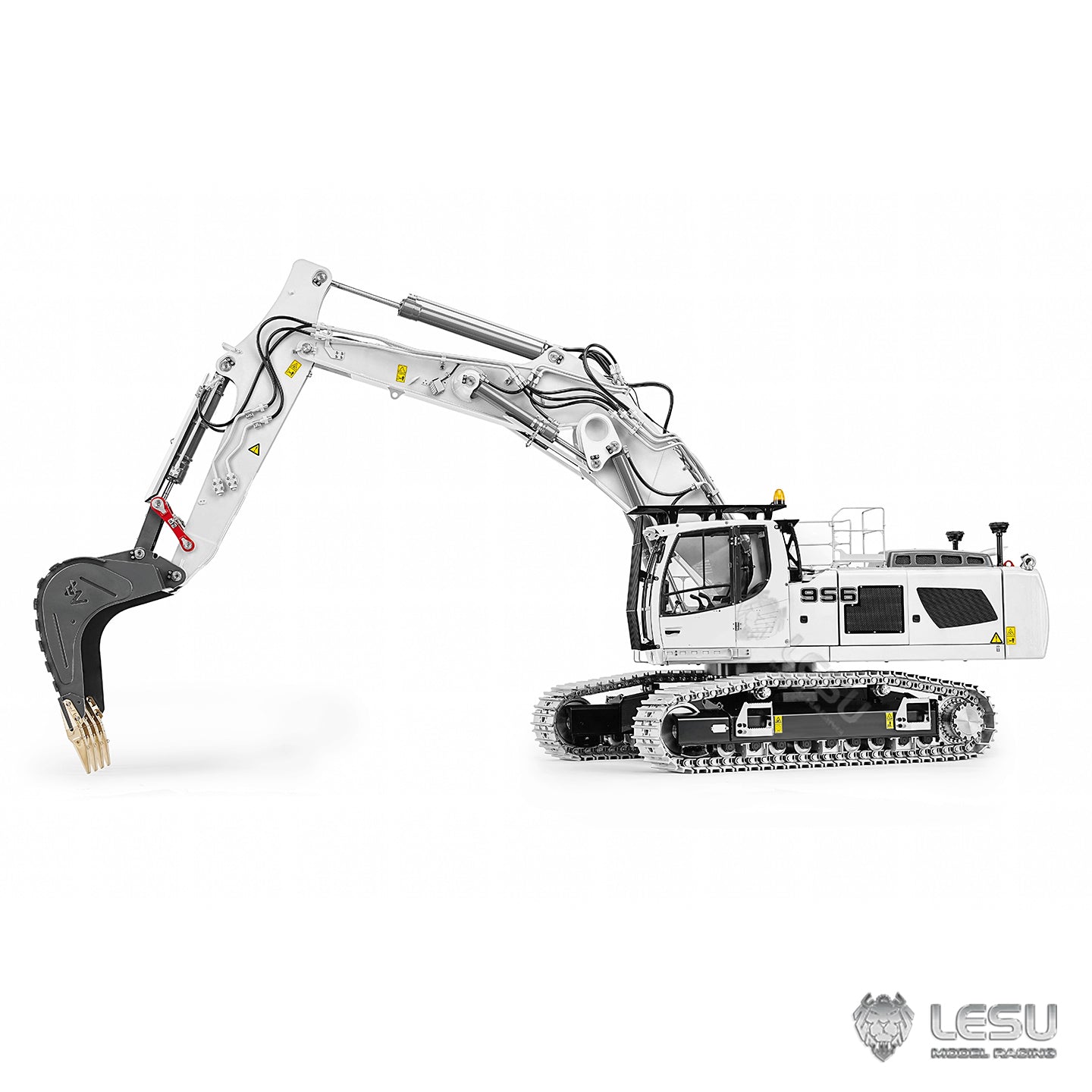926MM Metal 3 Arms LESU 1/14 RC Hydraulic Excavator LR956 Remote Control Digger Model Vehicle Dual Pump System 7CH Valve Light