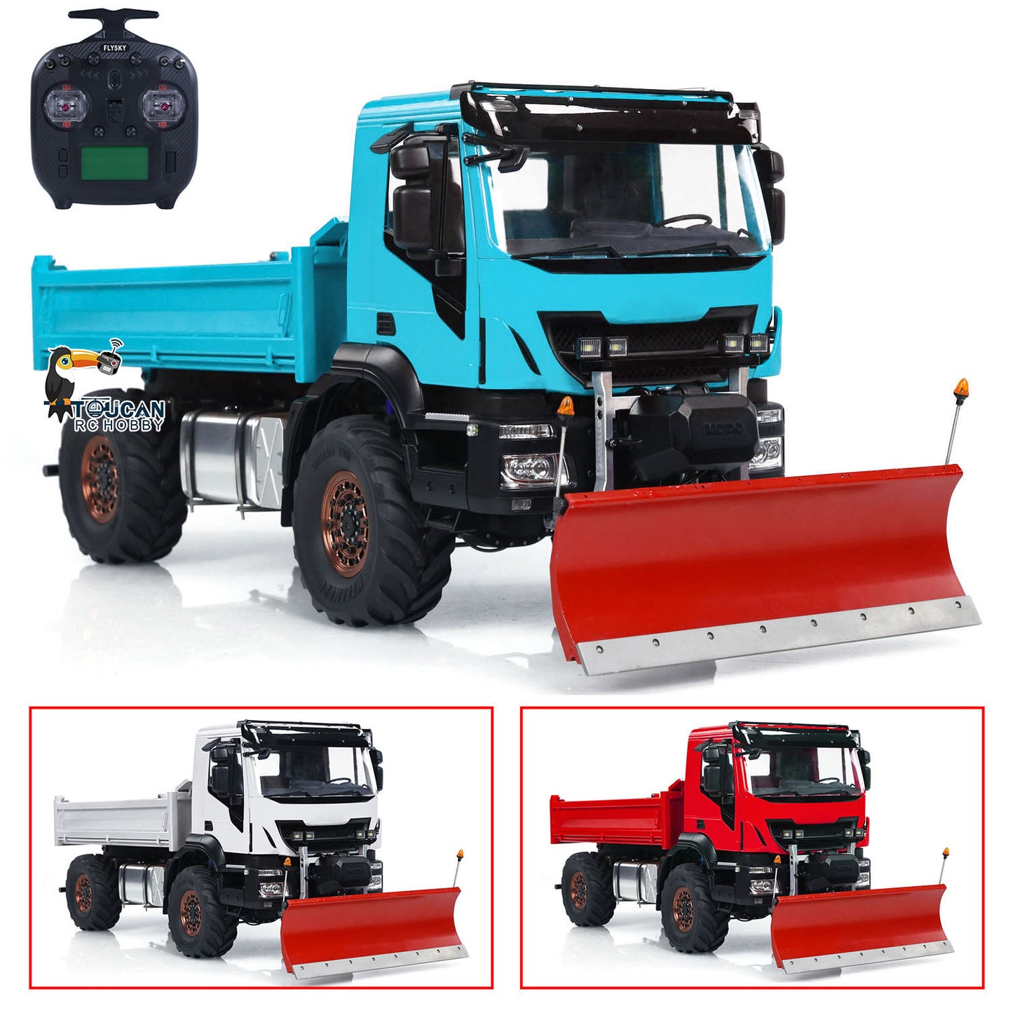 1:14 Hydraulic RC Dump Truck 4x4 Radio Control Tipper With Snow Blade