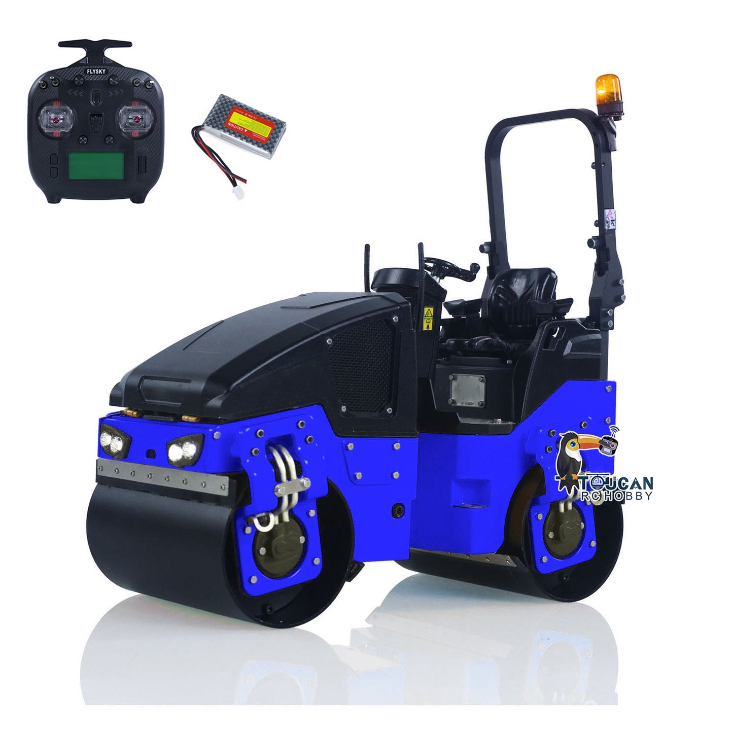 BW120AD 1/14 Metal Radio Controlled Road Roller Mini RC Construction Vehicle Finished Model Brushed ESC Battery Flysky ST8 Radio