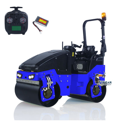 BW120AD 1/14 Metal Radio Controlled Road Roller Mini RC Construction Vehicle Finished Model Brushed ESC Battery Flysky ST8 Radio