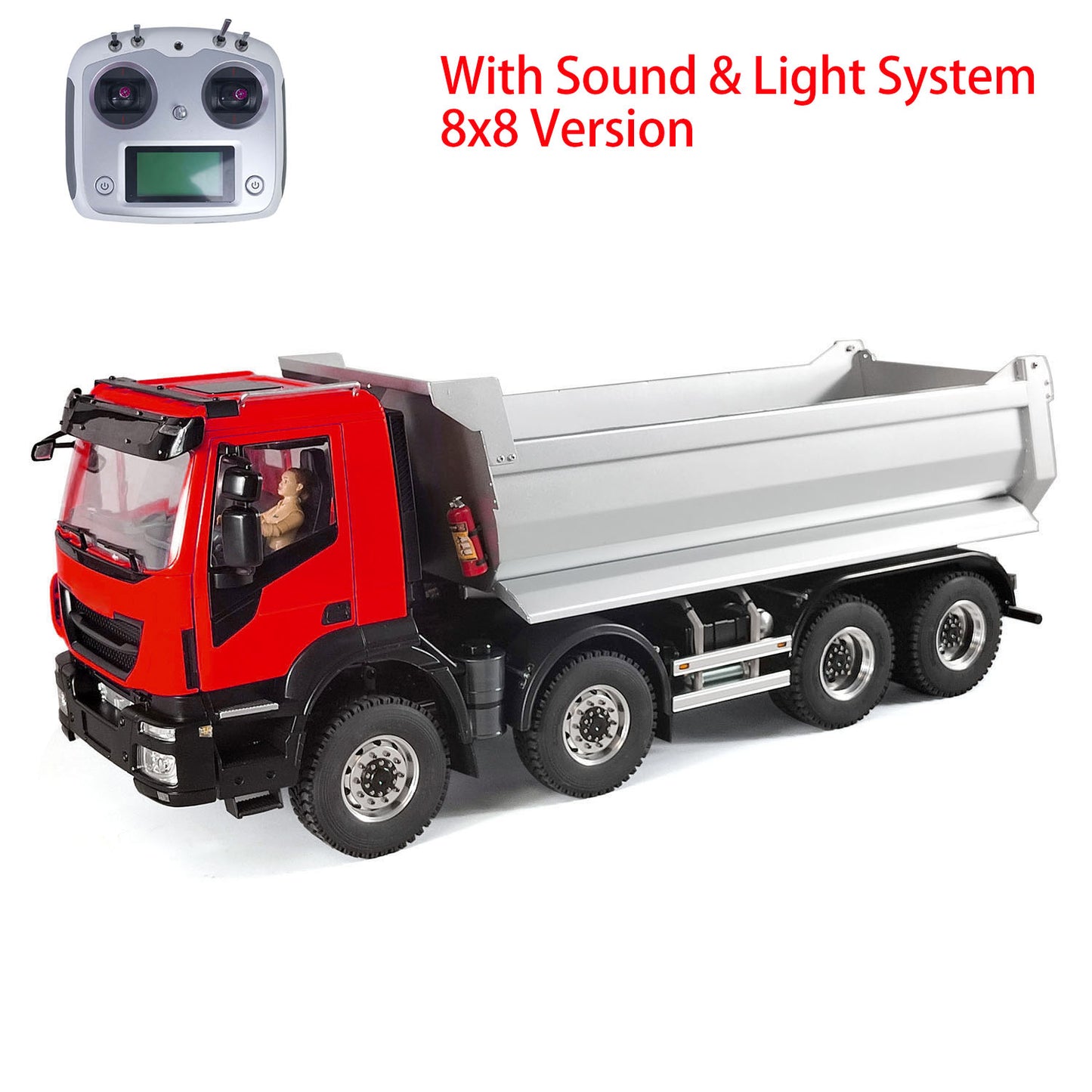 1/14 8x8 Metal PNP Hydraulic RC Truck Dumper Tipper With Differential Lock Axles Sound Light System