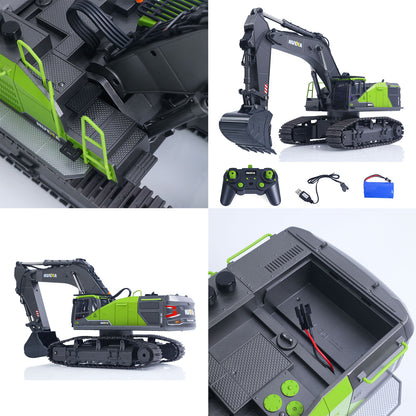 US STOCK HUINA 1/14 593 Toys Model RC Excavator Car Gift Battery 2.4G Remote Control Digger