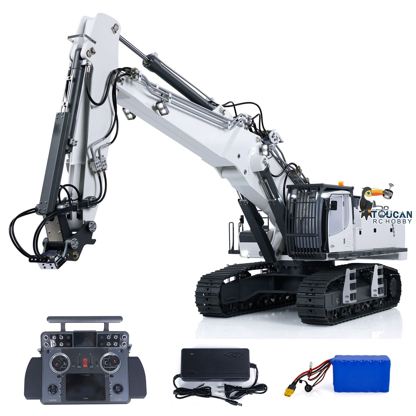 CUT 1/14 K970-301S 3 Arms Painted Assembled RTR Hydraulic RC Excavator Digger With Tamden XE Transmitter