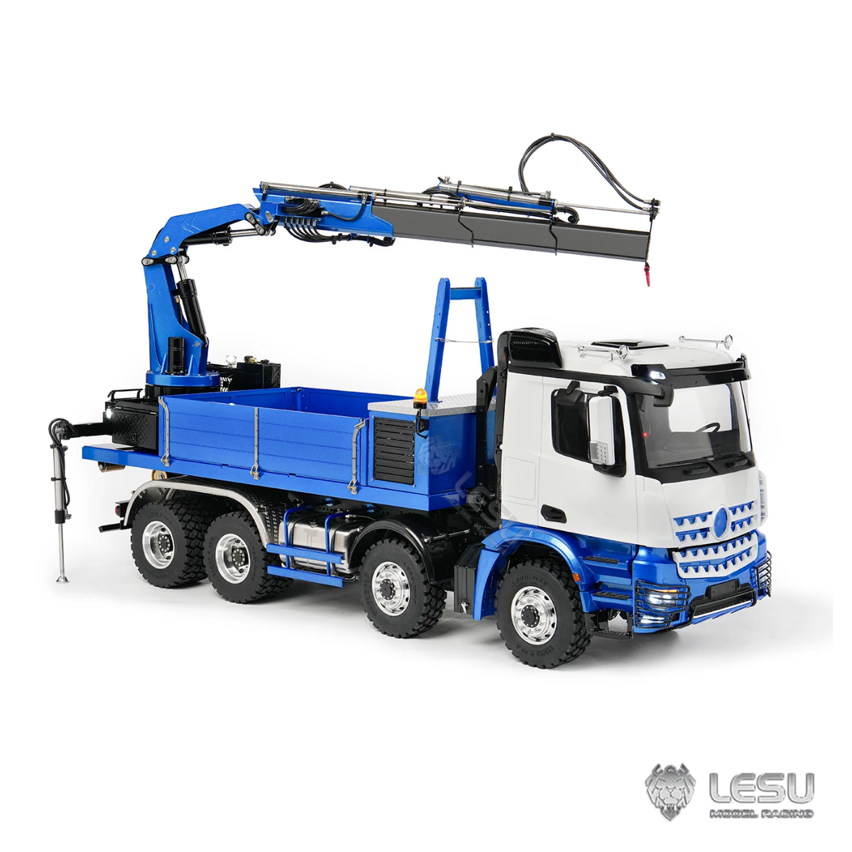 LESU 2Speed 1/14 RC Hydraulic Roll On off Dumper Truck Crane Model Metal 8x8 Chassis Electric Tipper 2+7CH Valve Axles Lock