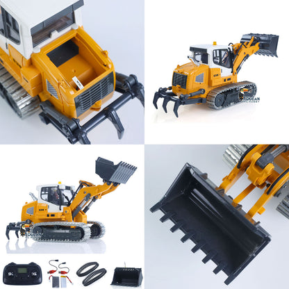 1:50 RC Electric Lifting Tracked Loader LR636 2.4G Construction Vehicle Metal Bucket Tracks Ripper RTR Model Light Sound Battery