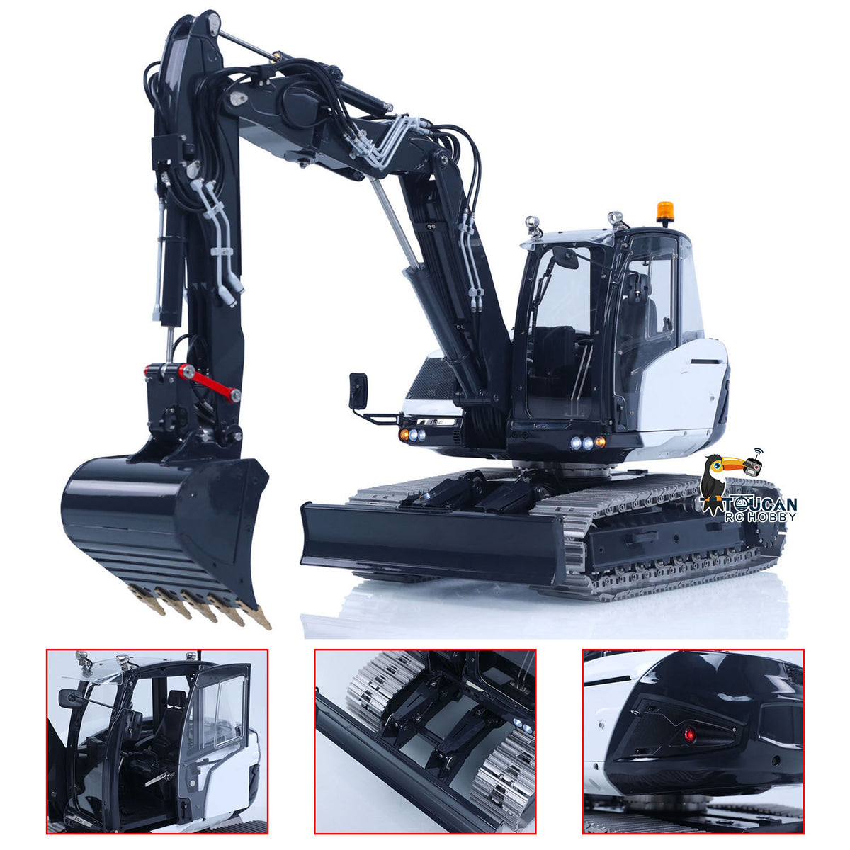 15MC LESU Metal 1/14 Hydraulic RC Excavator MC15 4 Arms Remote Control Digger Model 9 Ways Valve Dual Pumps Light Sound Radio Battery