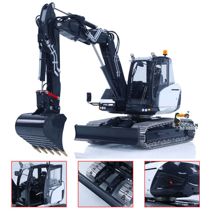 15MC LESU Metal 1/14 Hydraulic RC Excavator MC15 4 Arms Remote Control Digger Model 9 Ways Valve Dual Pumps Light Sound Radio Battery