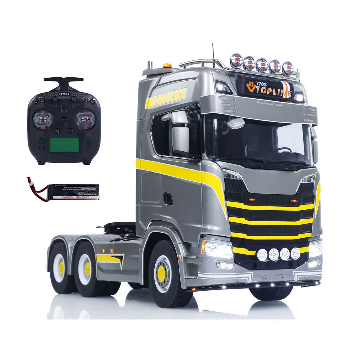TOUCAN 1/14 RC Tractor Truck 770S RTR 3Speed Lorry 6X6 Metal Chassis Axle Locks Smoke Sound Light Chassis Suspension ST8 Battery
