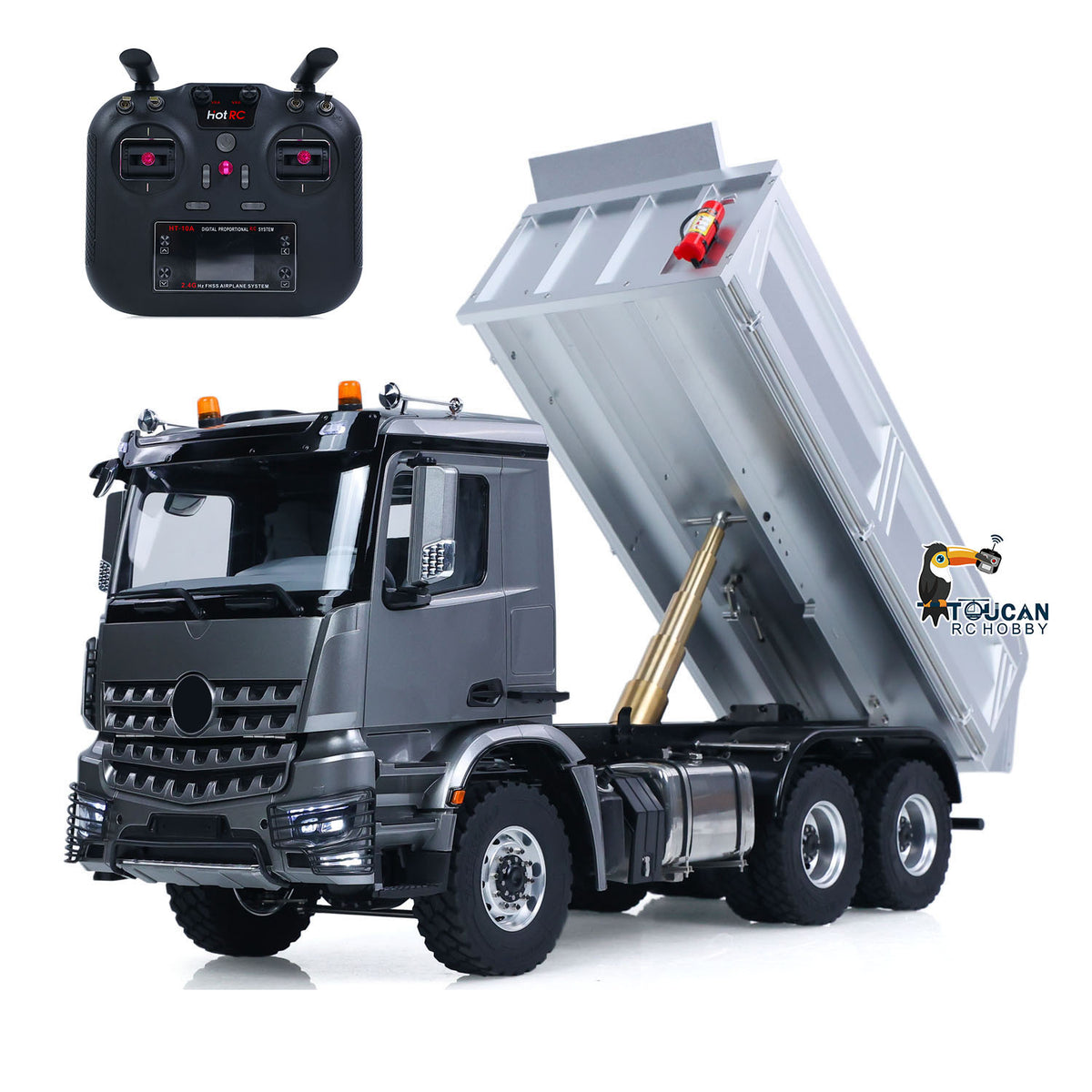 2Speed 6x6 Metal Chassis 1/14 Radio Controlled Hydraulic Dumper Truck 3348 Tipper Differential Axle Light Sound HotRC Radio 2026 PNP