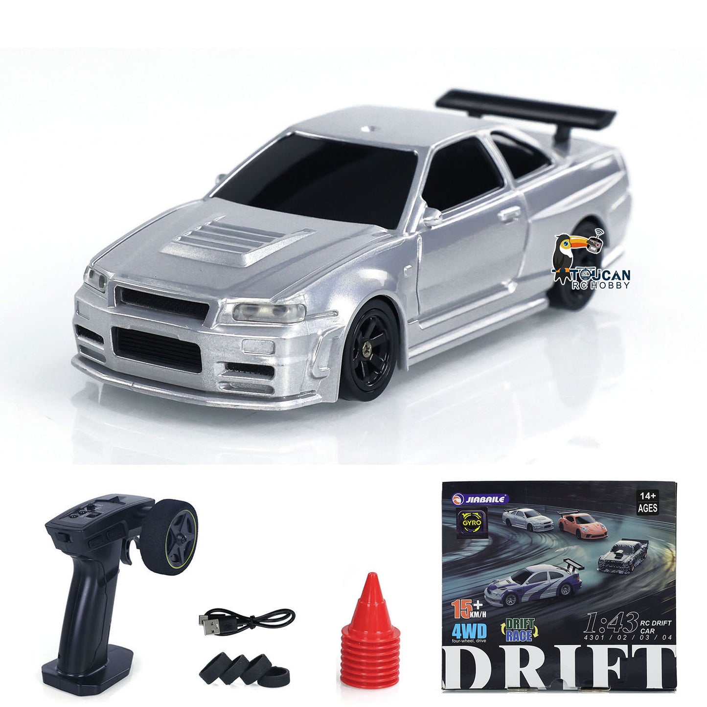 1/43 RC Drift Race Car 4WD Ready to Go Mini Car Toy With Gyro