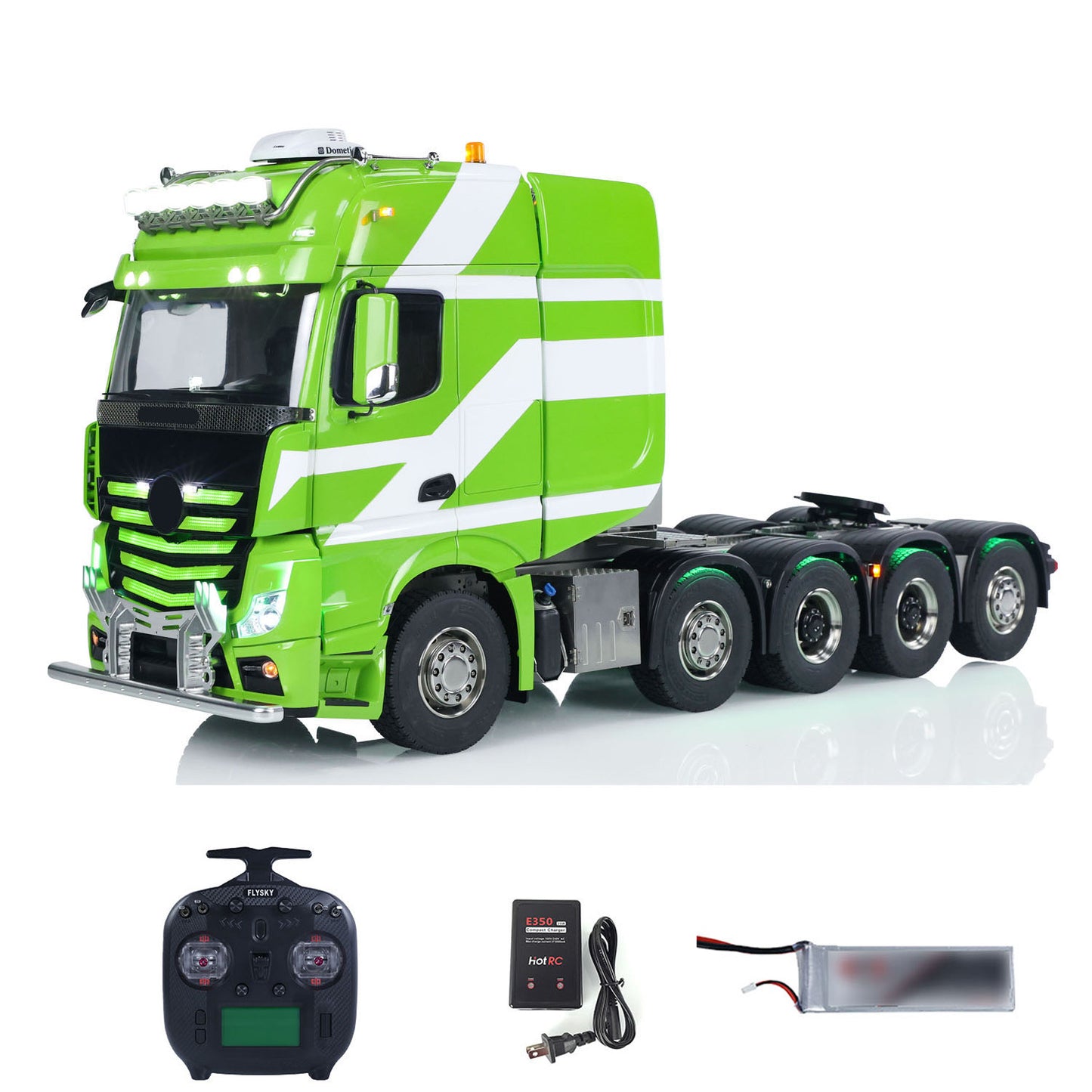 Unitru-01 3363 1/14 RC Tractor Truck Remote Control Lorry Car 10*10 Metal Chassis Smoke ST8 Radio Differential Lock RTR Light Multimedia Display Screen