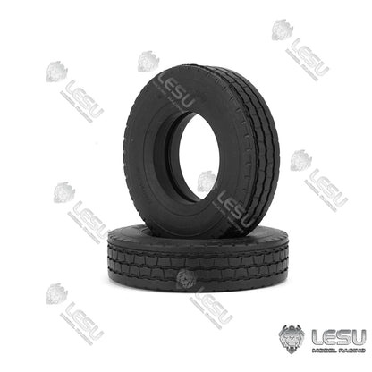 1Pair Wheel Tires for 1/14 RC LESU A0020 Hydraulic Trailer Truck A0005