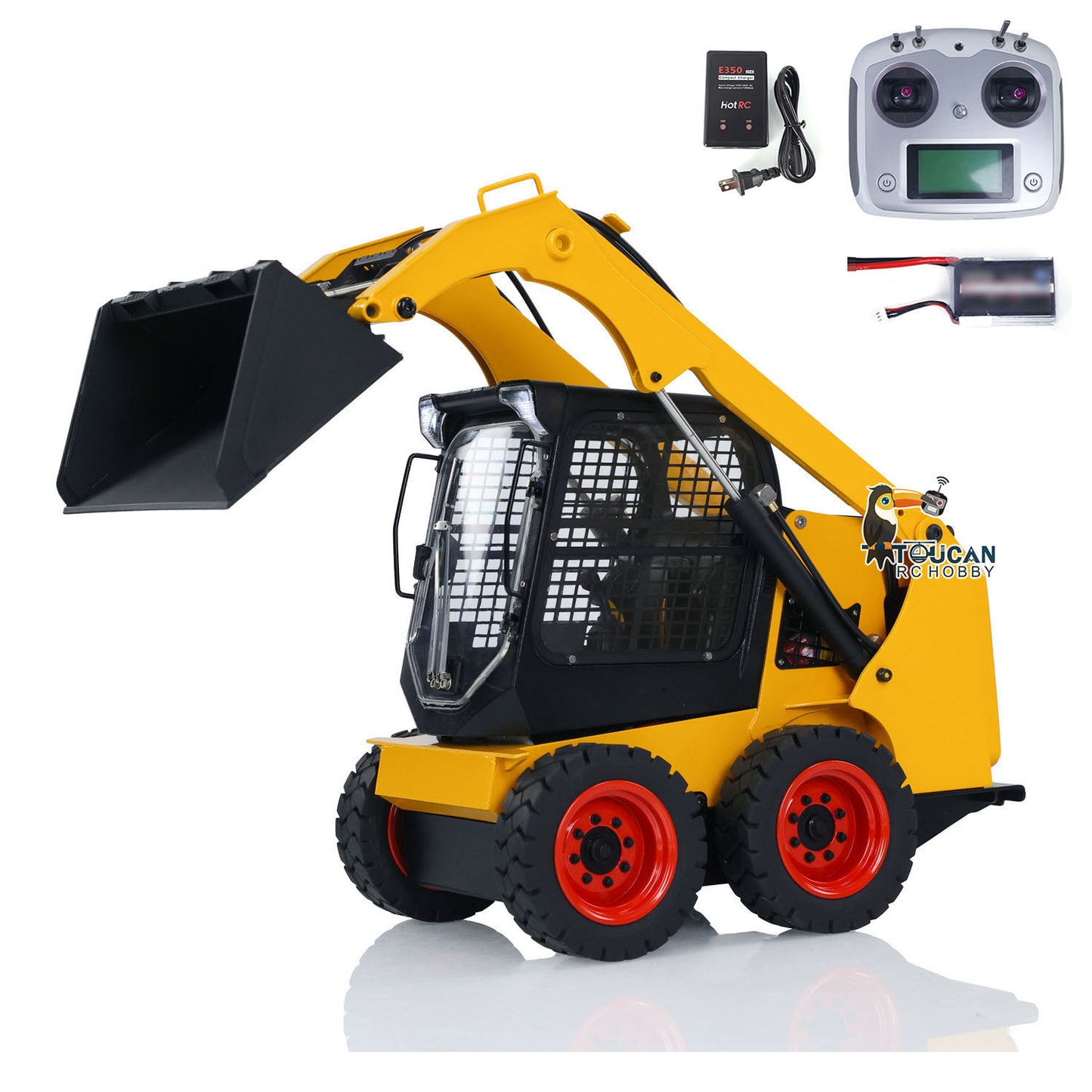 Metal 1/14 Hydraulic RC Skid-Steer Loader SM450 Remote Control Wheeled Car Model