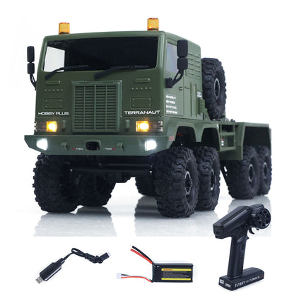 US Stock 1/18 Remote Control Military Truck 8X8 All Wheel Steering Electric RC Off Road Vehicle Model 2Speed Gearbox RTR Metal Chassis