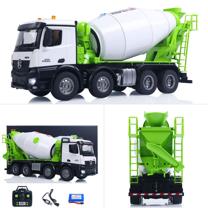 Fast Shipping Metal 1/14 RC Mixer Truck RTR 2.4GHz Radio 12CH Light Sound Effects Remote Control Agitating Lorry Finished Model Toys Battery