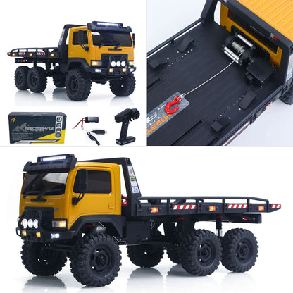 US Stock Hobby Plus 1/18 Remote Control Off Road Car 6X6 RC Flatbed Truck 2Speed Gearbox Flysky ESC 280 Brushed Motor 6CH Radio RTR