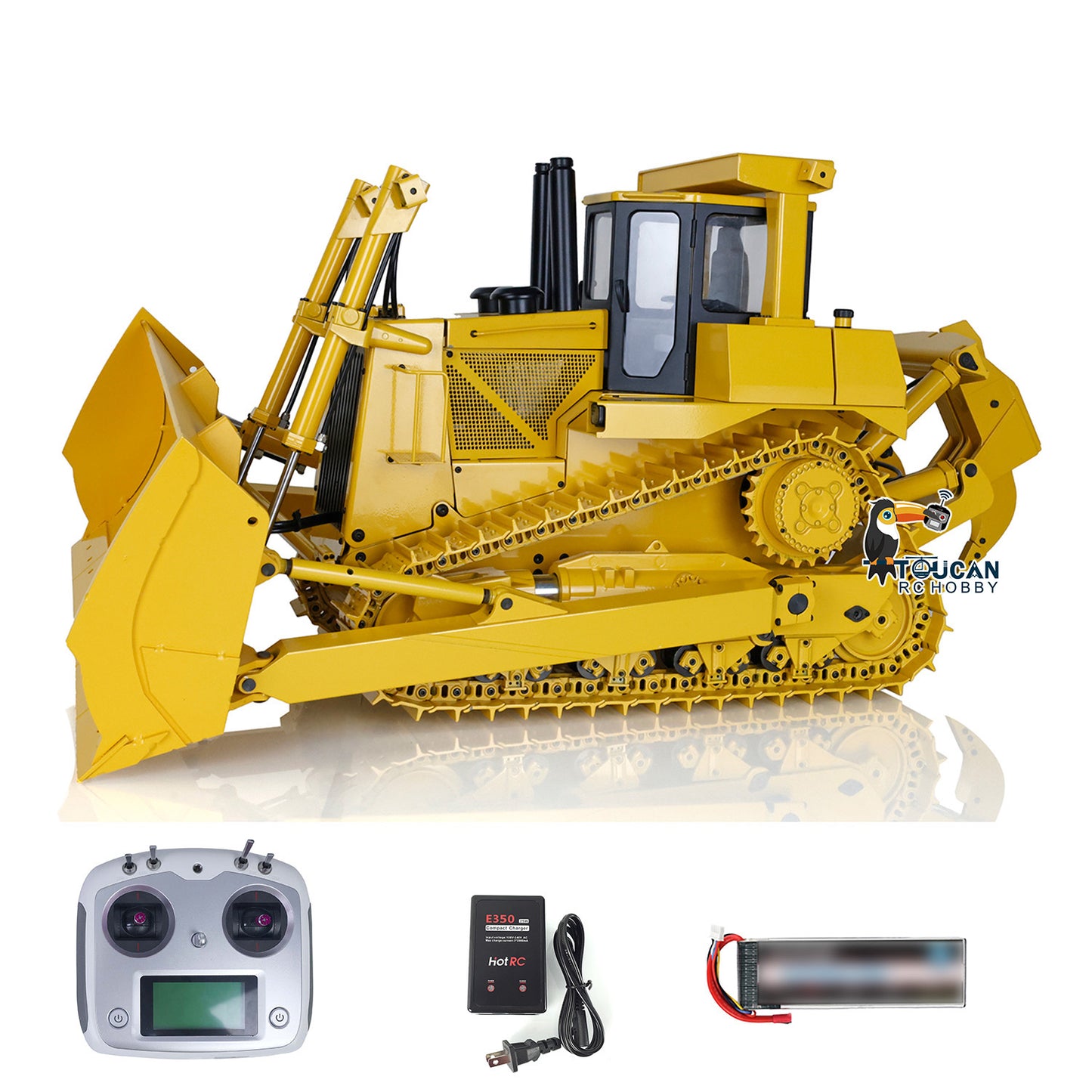 Fast Shipping Metal 1/14 RC Bulldozer Hydraulic DXR2 Remote Control D10T Tracked Dozer Model with 3T Sound System