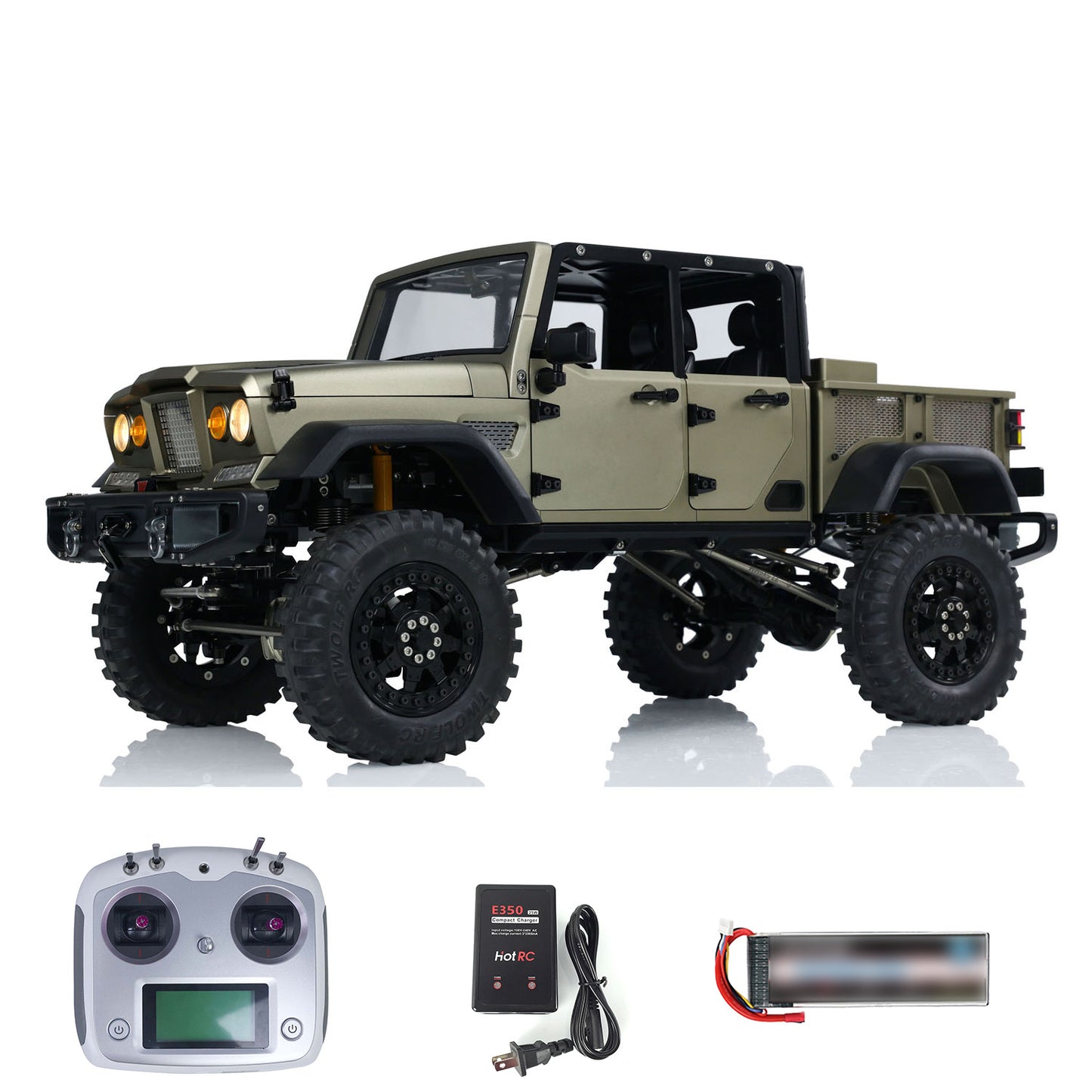 RTR TWOLF 1/10 TW-715 RC Off-road Metal Crawler Climb Truck Sounds Lights Smoke