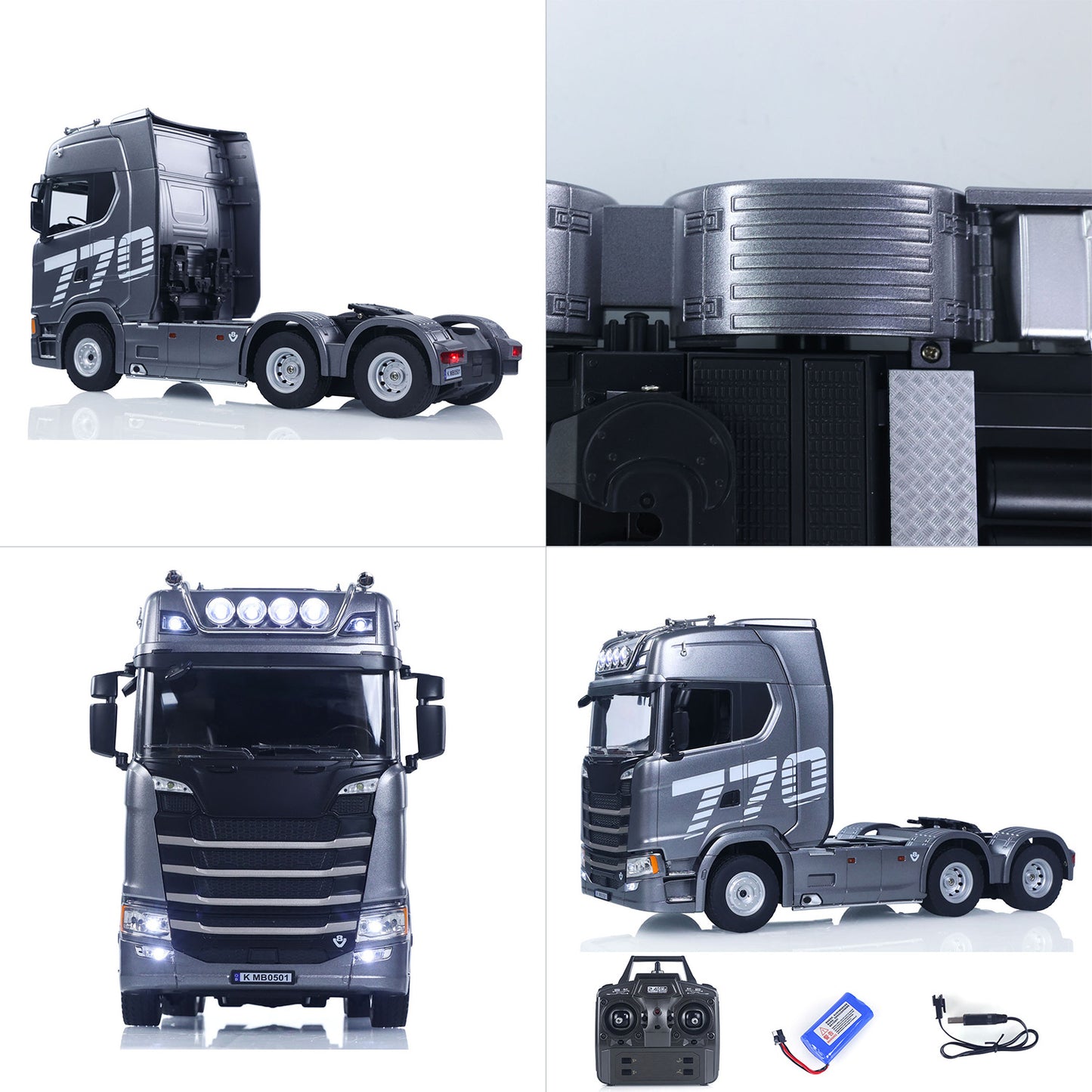 SOLD OUT Fast Shipping 1/18 Plastic 6X4 Remote Control Tractor Truck 770S 1501 RWD RC Lorry Vehicle Light Sound Ready to Run Model Toys for Adults