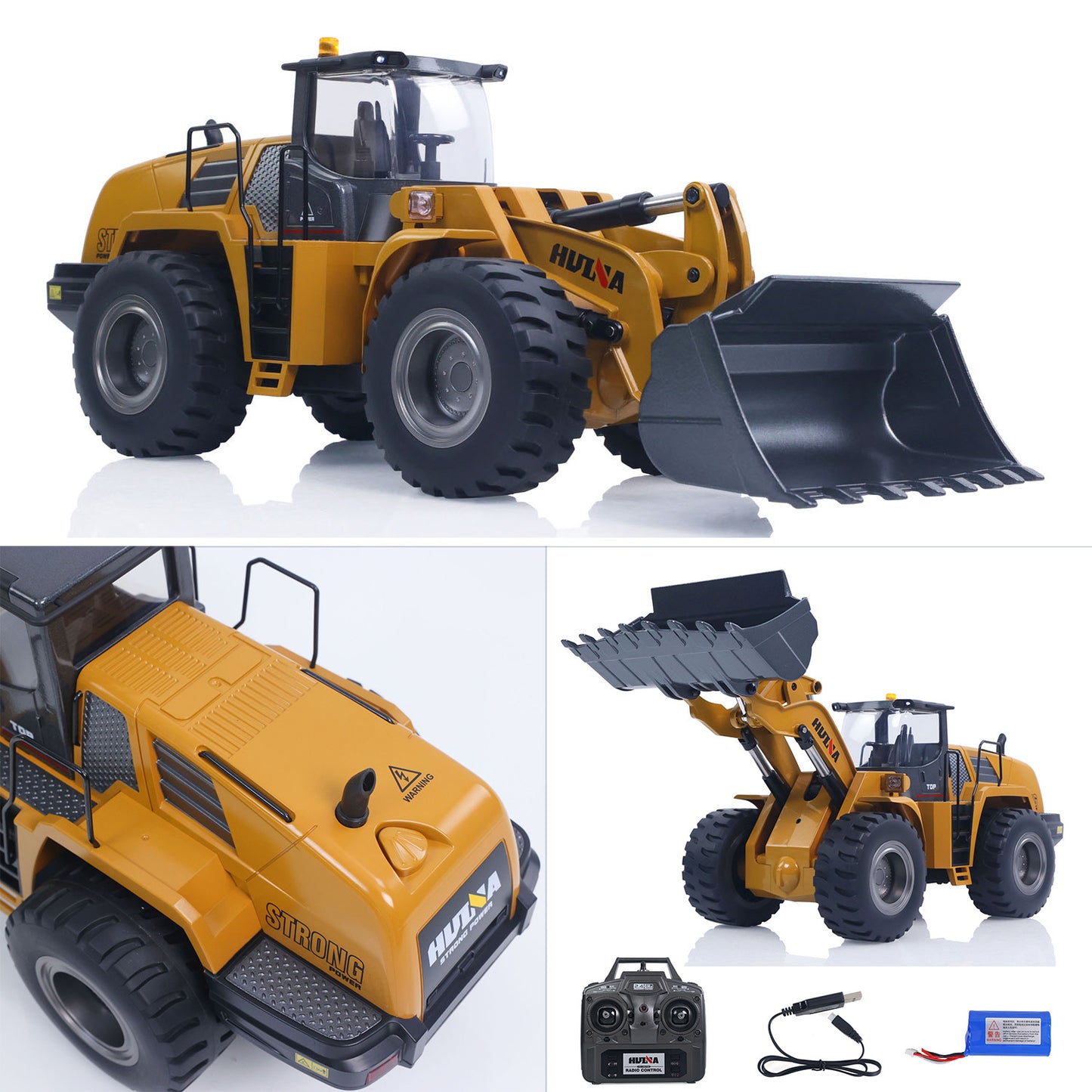 US STOCK 1/14 HUINA Toys 2.4G Radio Controlled Loader 1583 Electric Lifting System Lights Sound RC Construction Vehicles Assembled