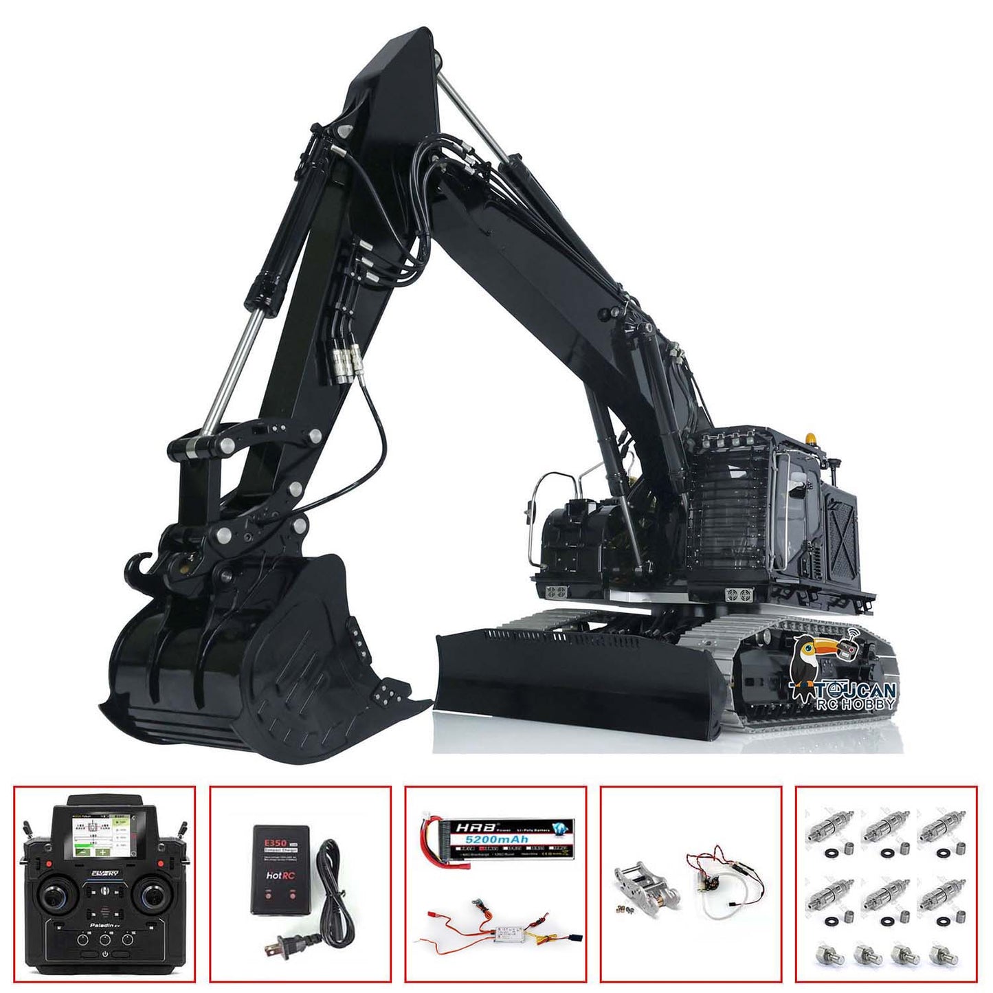 LESU 1/14 Aoue ET35 Metal RTR RC Hydraulic Painted Assembled Excavator B0006 With Quick Removable Connector