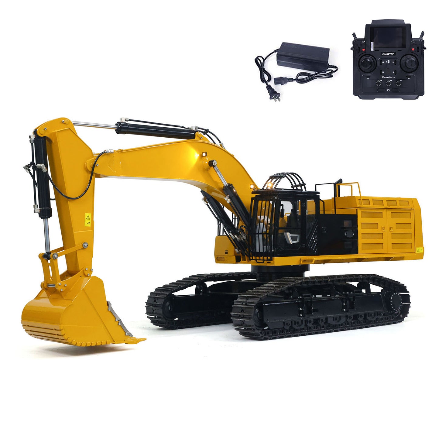 1/8 Metal Remote Control Hydraulic Excavator 390F Heavy Duty 3CH Valves RC Construction Vehicle Car Models RTR Flysky PL18EV Radio
