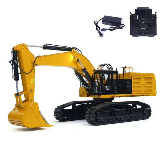 1/8 Metal Remote Control Hydraulic Excavator 390F Heavy Duty 3CH Valves RC Construction Vehicle Car Models RTR Flysky PL18EV Radio