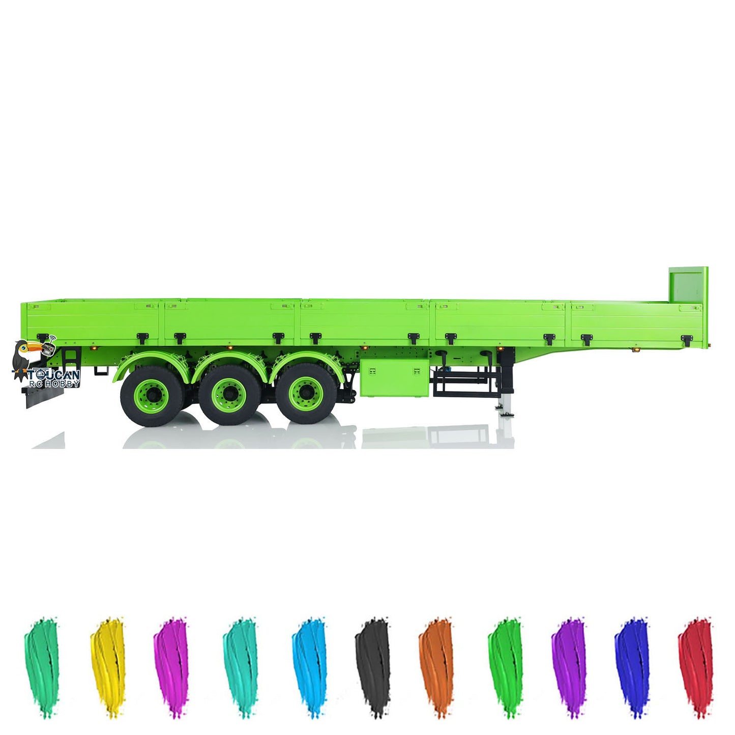 3 Axles 1/14 Metal Semi Trailer Manual Lifting Legs Lights for Remote Control Tractor Truck DIY TAMIYA Lorry Model RC Dump Truck