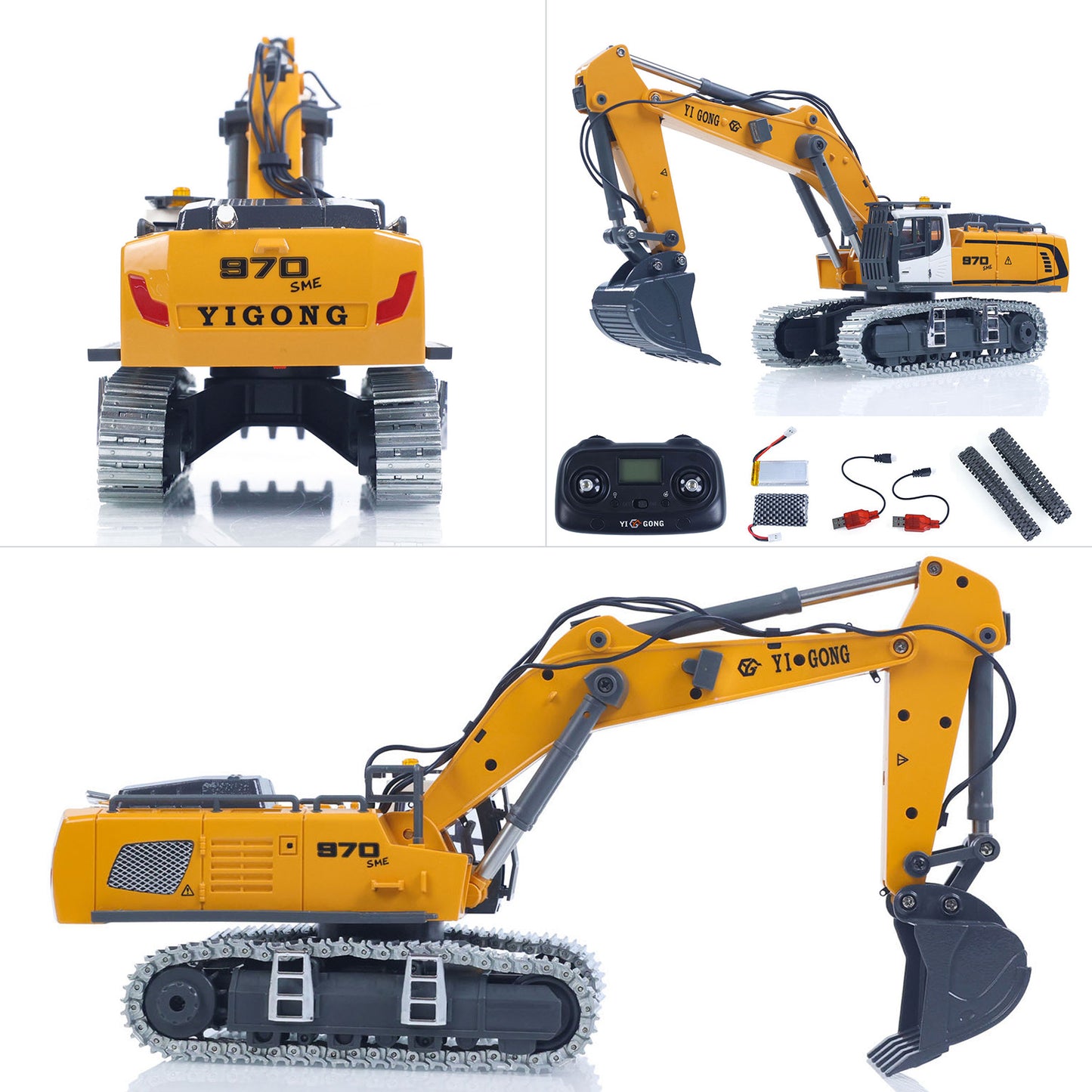 Fast Shipping 1/50 RC Excavator K970 Engineering Vehicle Remote Control Electric Lifting Digger Metal Bucket Tracks Light Sound RTR Battery