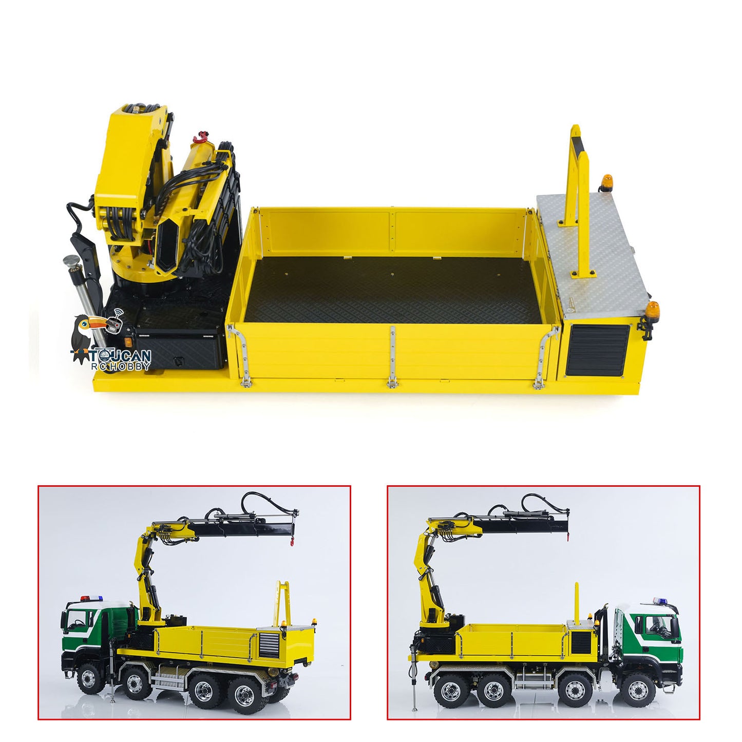 Metal Cargo Box & Hydraulic Crane 7CH Valve Pump for LESU 1/14 Radio Controleld Roll Off Dumper Truck DIY RC Tipper Model Car