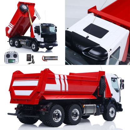 LESU 1/14 Hydraulic RC Dump Truck 6*6 RTR Radio Control Tipper 2Speed Gearbox Differential Lock Metal Chassis Flysky I6S Radio