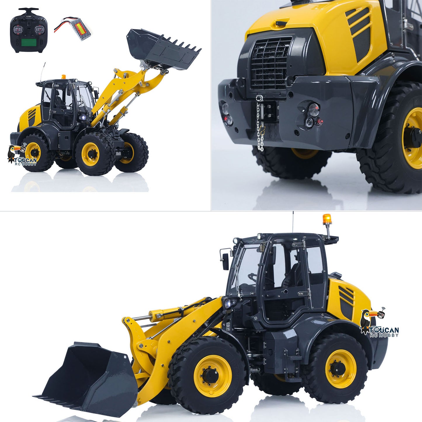 RTR LESU 1/14 Metal Remote Control Hydraulic Loader Aoue WA100M-8 4*4 RC Loading Machine Axle Lock Sound Light Flysky ST8 Radio Construction Vehicle