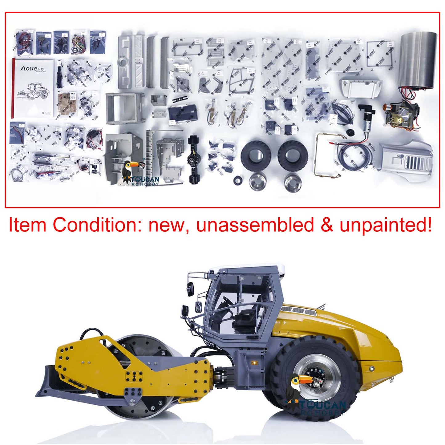 LESU 1/14 Aoue-H13ixc KIT Hydraulic RC Road Roller A0009