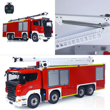 SC 8x4 1/14 Metal Chassis RC Snozzle High-reach Extendable Turret Fire Truck Car