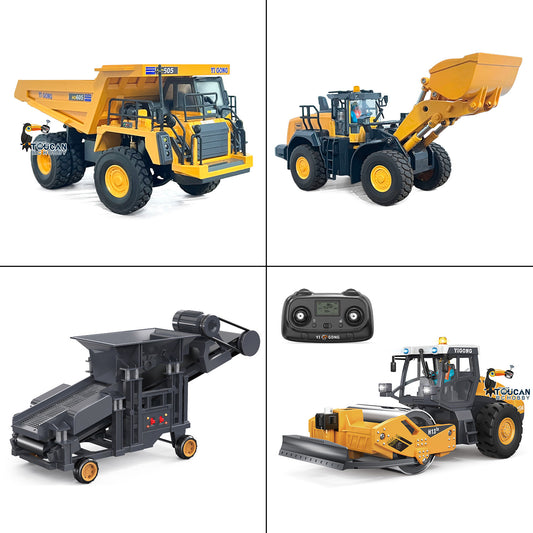 1/50 Electric Remote Control Vibrating Sand Sieve Machine 180 RC Dump Truck Loader Model Lights Sounds Half Metal Mini Gift