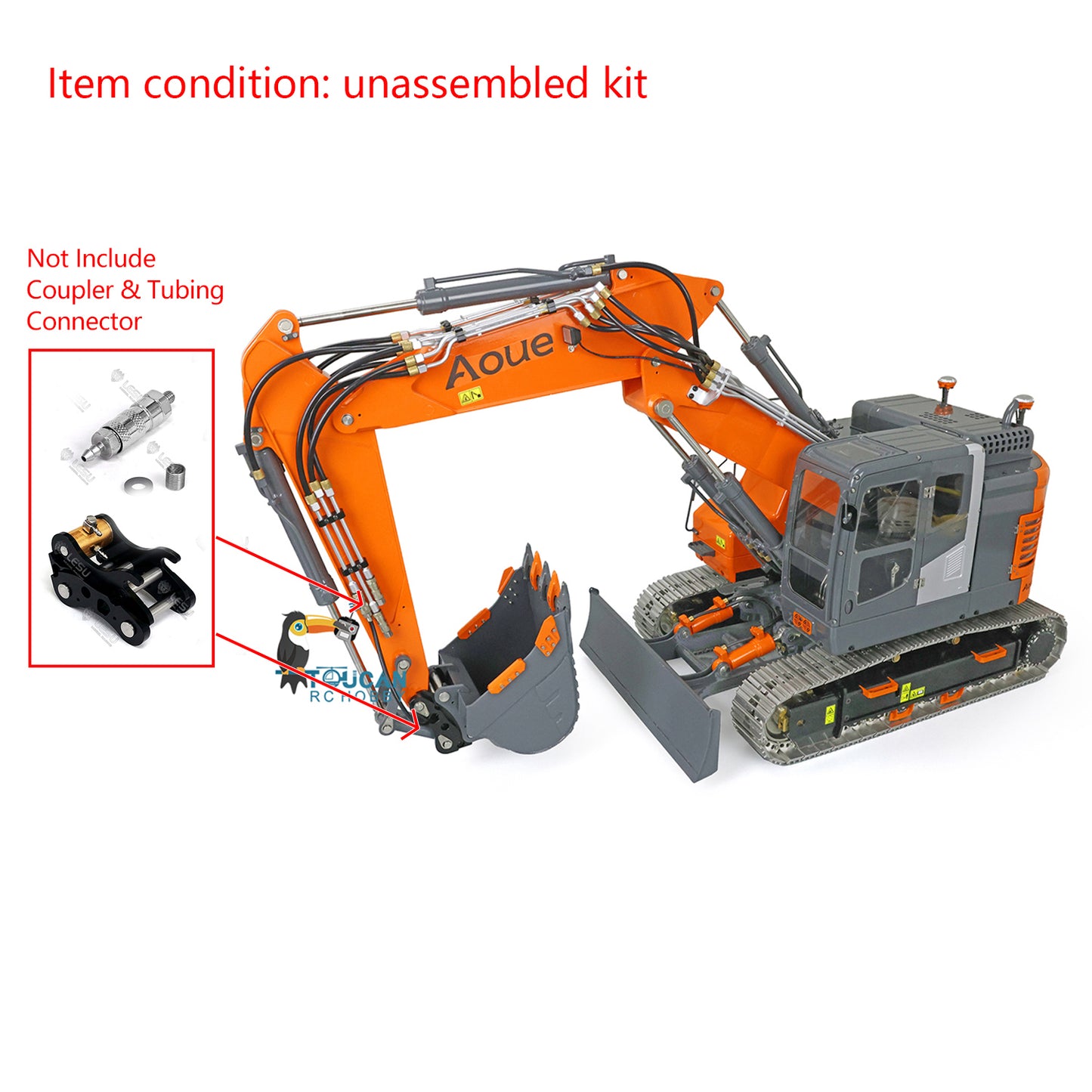 LESU 1/14 Aoue Metall ET26L Lackiert Unmontiert Hydraulische Drei-abschnitt RC Bagger B0012