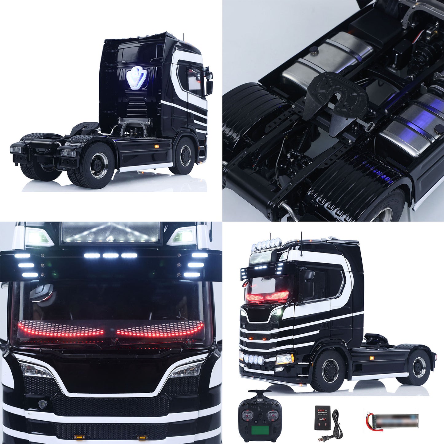 Unitru 05 770S 1/14 RC Tractor Truck 4x4 Metal Chassis RTR 3Speed Gearbox Remote Control Lorry Car Smoke Light Sound ST8 Battery