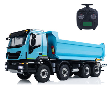 1/14 Metal 8x4 PNP Hydraulic RC Truck Dumper With 2-speed Transmission Gearbox Sound Light System