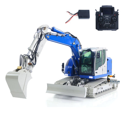 JDM-208 1/14 7CH Remote Control Hydraulic Excavator R920 2Arms Metal RC Digger Flysky PL18 EV Lite Sound System Quick Coupler