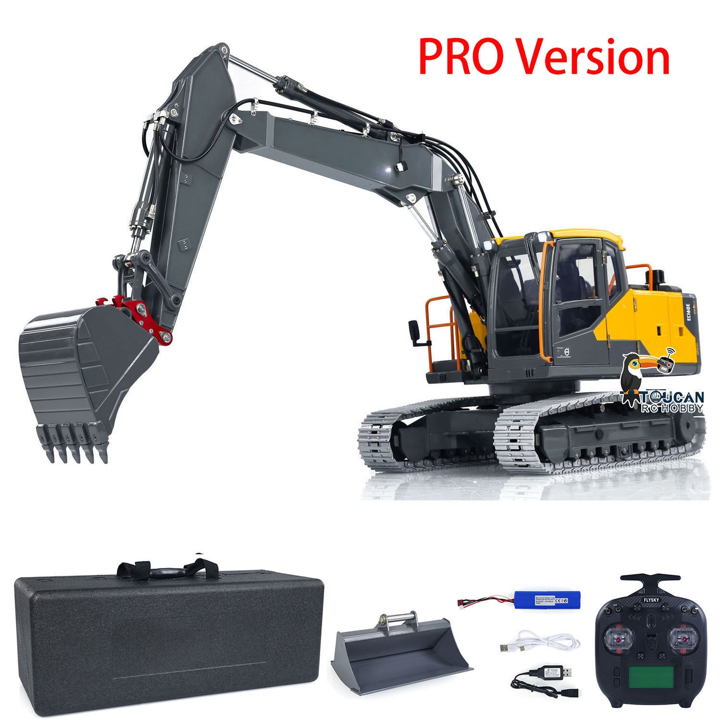 1:14 RC Hydraulic 3 Arms Excavator 160 Metal Remote Control Digger