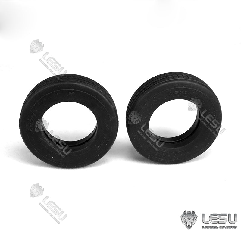 1Pair Wheel Tires for 1/14 RC LESU A0020 Hydraulic Trailer Truck A0005