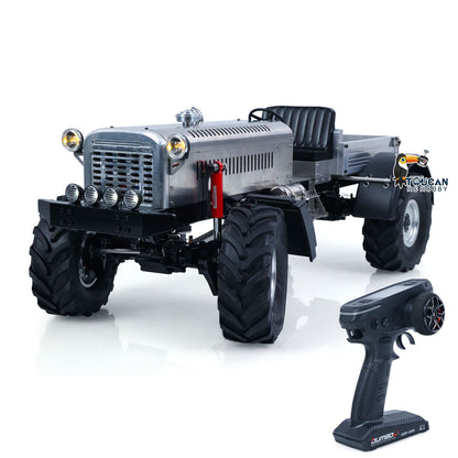 MD 4WD 1/10 Metal RC Tractor MD009 Remote Control Off Road Car Dual Motor Winch Axles Diff Lock Radio Light System No Battery